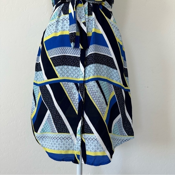 Marcs Geometric Quilt Patchwork Button Down Sleeveless Midi Dress Size 6 - Picture 4 of 12